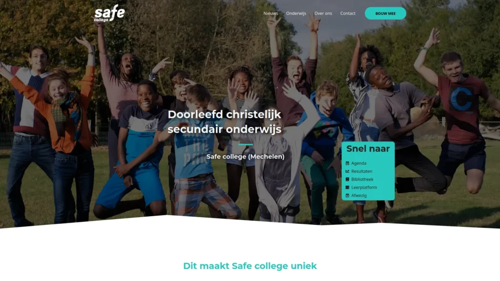 Website ontwikkeld voor een middelbare school